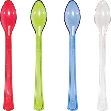 TRENDWARE Assorted Color Mini Appetizer Spoons, 4", 144PK 019440
